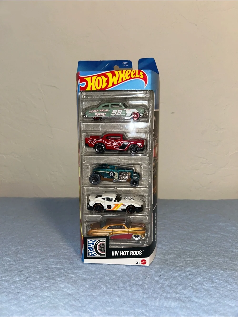 Hot Wheels HW Hot Rods 5-Pack (Model JKG11), featuring a 1:64 scale